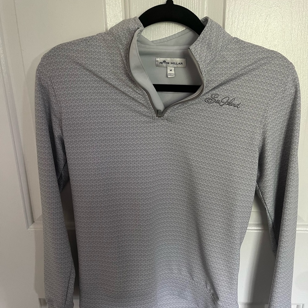 Peter Millar Gray Zip Up Sweater Casual Knit
